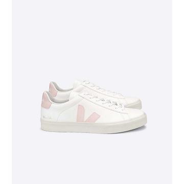 Women's Veja CAMPO CHROMEFREE Low Tops Sneakers White/Pink | ZA 463KOR